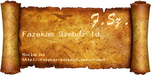 Fazekas Szebáld névjegykártya